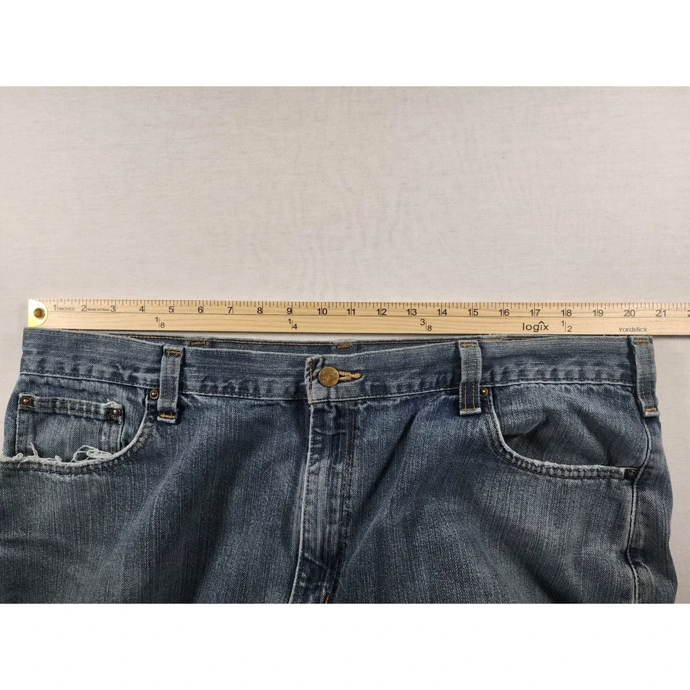 Carhartt Jeans Mens 40x34 Relaxed Fit Straight‎ Leg Denim Workwear Trashed Stain